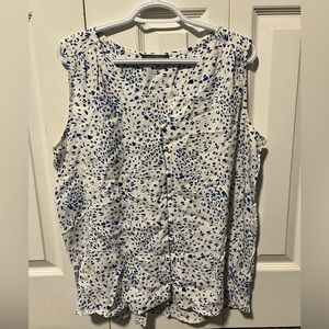 White and blue blouse